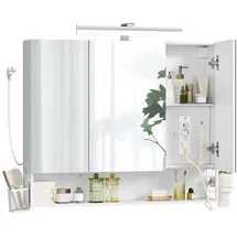 VASAGLE Badezimmerschrank 90 cm weiß