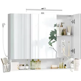 VASAGLE Badezimmerschrank 90 cm weiß