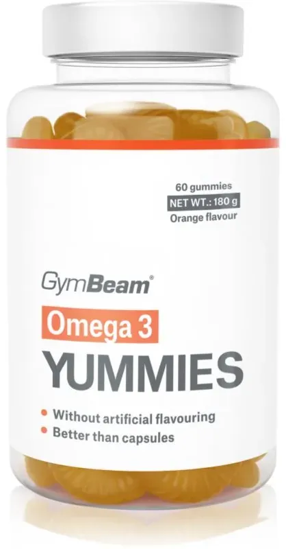 GymBeam Omega 3 Yummies Geleebonbons mit essenziellen Fettsäuren Geschmack Orange 180 g