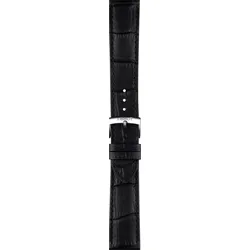 Tissot - Leder Pr 100 Classic Lederband Schwarz 20/18mm T600049252 - alligator-prägung,rind,schwarz