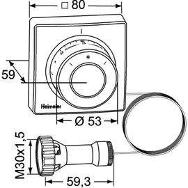 HEIMEIER Thermostatkopf F Ferneinsteller Kapillarrohr 2 m