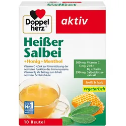 DOPPELHERZ heißer Salbei+Honig+Menthol Granulat 10 St