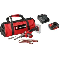 Einhell Schleifmaschine + Poliermaschine, Set bestehend aus Akku-Bandfeile TE-BF
