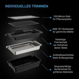 AC Infinity Trim-Tablett-System, 3-Tablett- & 2-Sieb-Set