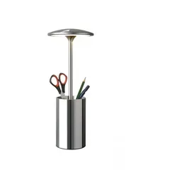 Sompex LED Schreibtischlampe Pott Chrom leuchtender Stiftehalter