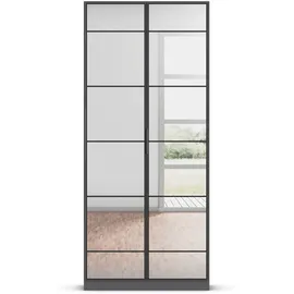 Rauch Spiegelschrank mit Einlegeböden ¦ grau ¦ Maße (cm): B: 91 H: 210