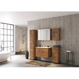 WELLTIME Hängeschrank WELLTIME "Luena", braun (eiche), B:30cm H:64cm T:20cm, Holzwerkstoff, MDF, Schränke, Hängeschrank, Breite 30 cm, mit verstellbaren Einlegeböden