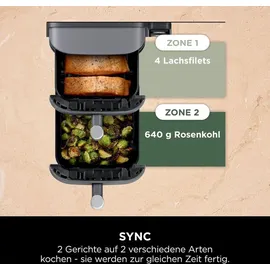 Ninja Double Stack XL SL451EU 9,5 l grau mit Smart Cook System