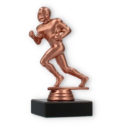 Pokal Kunststofffigur Football Läufer bronze auf schwarzem Marmorsockel 14,5cm