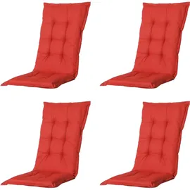PROGARDEN Tampa Klappsessel 60 x 61 x 109 cm grün 4 St. inkl. 4 x Auflagen rot