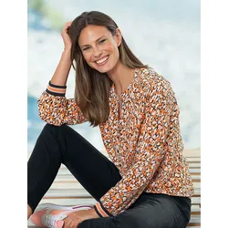 Betty & Co Damen Druck-Schlupfbluse - orange - 38
