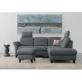 sit&more Ecksofa »Mellum L-Form« Federkern, wahlweise mit Bettfunktion, Stauraum und Armteilfunktion grau