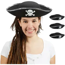 Relaxdays Piratenhut Damen Herren 4er Set