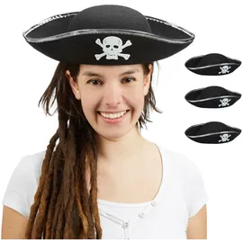 Relaxdays Piratenhut Damen Herren 4er Set