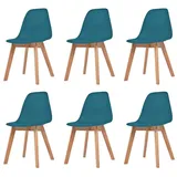 vidaXL Esszimmerstühle 6 Stk. Türkis Kunststoff
