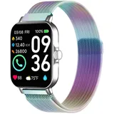 22mm Metall Armband für Garmin Venu 2 / Vivoactive 4/Forerunner 255 / Forerunner 255 Music 46mm Damen Herren,Metall Mesh Edelstahl Ersatzarmband 22mm Uhrenarmband