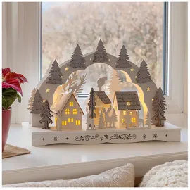 Hti-Living Leuchtbogen Dorf mit Tannen