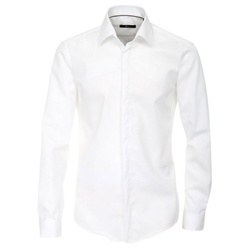 VENTI Smokinghemd Festliches Bräutigam Hochzeitshemd Langarm Kentkragen Uni Umschlagmanschette modern fit, weiß HL89, 43 weiß 43