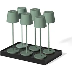 Lumisky LED-TISCHLAMPEN 6er-set mit ladeplatte H38CM KELLY