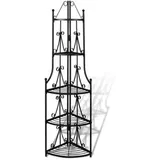 vidaXL Blumenregal 40782, schwarz, Metall, 36 x 36 x 160 cm