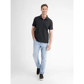 Lerros Basic Poloshirt mit Logostick, unifarben - Black - S