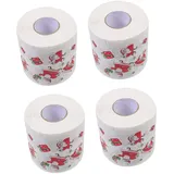 SEWOART 4 Rollen Weihnachts-Toilettenpapier Toilettenserviette neuheit weihnachten toilettenpapier weihnachtgeschenkideen toilettenpapier mit weihnachtsmotiv Weihnachtstaschentücher