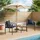 vidaXL Gartenmöbel-Set 3 Stk. Grau und Marineblau Poly-Rattan