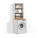 livinity Waschmaschinenschrank Paolina 66 x 88,2 cm Weiß/Artisan