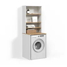 livinity Waschmaschinenschrank Paolina 66 x 88,2 cm Weiß/Artisan