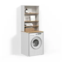 livinity Waschmaschinenschrank Paolina 66 x 88,2 cm Weiß/Artisan