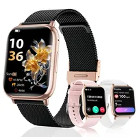 SLOKSFil Smartwatch Damen mit Telefonfunktion, 3 Armbänder 1.83" HD Smart watch mit 24H Pulsmess SpO2 Schlafmon IP68 Wasserdicht 120+ Sportm Schrittzähler Fitness Tracker für iOS Android Schwarz Gold