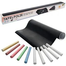 Folia Tafelfolie 135, 45x200cm & 10 Kreiden, 1 Rolle schwarz selbstklebend