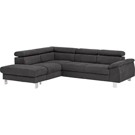 Cotta Ecksofa "Komaris L-Form, B: 249 cm", braun (mud), B:249cm H:72cm T:100cm, Microfaser PRIMABELLE (100% Polyester);Kunstleder SOFTLUX;Feinstruktur (100% Polyester);Kunstleder SOFTLUX/Struktur (100% Polyester);NaturLEDER, Sofas, Ecksofa, mit
