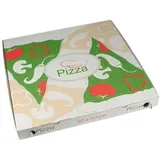 Papstar Pizzakartons pure weiß, rot, grün, creme 50,0 x 50,0 cm, 50 St.