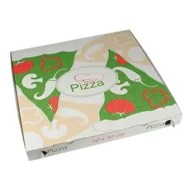 Papstar Pizzakartons pure weiß, rot, grün, creme 50,0 x 50,0 cm, 50 St.