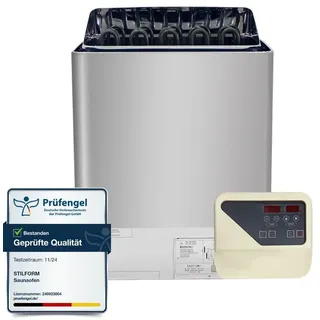 Saunaofen Thermolux 6KW mit Touch-Controller Gunmetal, Finnischer Elektro-Heizgerät Saunaheizung