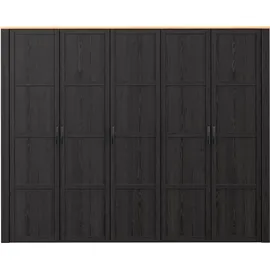 Forte Kleiderschrank Bohol 265,6 x 214 x 59,6 cm Schwarz