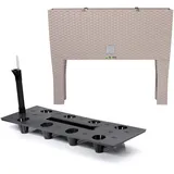 Pflanzkübel rechteckig Blumentopf mit Füßen Pflanzkasten 60 cm 30 L Mocca Rattan