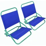 2er Set Strandstuhl Klapp-Stuhl Camping-Stuhl Outdoor blau tragbar klappbar