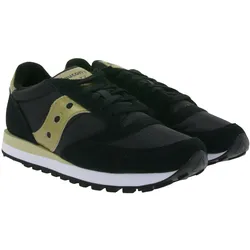Saucony Jazz Original Damen Turnschuhe sportliche Low-Top Sneaker mit Echtleder-Anteil S1044-521 Schwarz/Gold - 37
