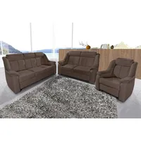 sit&more Polstergarnitur Basel, Set, bestehend aus 3-Sitzer + 2-Sitzer + Sessel braun