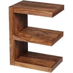 Kadima Design Beistelltisch `E` Cube `Nako`: Sheeshamholz, E-Konstruktion, 45x30 cm, 60 cm Höhe, handgefertigt. Braun, 45x30x60 cm