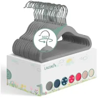 Laleni Kinderkleiderbügel 30 Stück + Samtbezug - platzsparende 360°