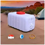 YZRXD Wasserkanister mit Auslaufhahn Schraubdeckel, Tragbarer Wasserbehälter Lebensmittel Trinkwasserkanister Kunststoff für Camping Auto Wohnwagen(Size:50L,Color:weiß)