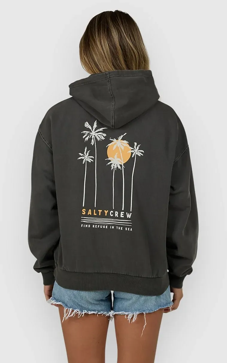 Salty Crew Palms Hoodie faded black Gr. XL