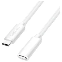 Logilink USB-C® Kabel USB 2.0 USB-C® Stecker, USB-C® Buchse 1.00 m Weiß CU0220