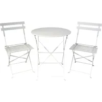 Kynast Bistro-Set 3tlg. Bistroset Tisch+2 Stühle 613-402088 weiß - Weiß