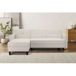 Ecksofa DOREL HOME "Hartford II", beige (creme), B:213cm H:83cm T:154cm, Sofas, mit Bettfunktion und Stauraum, Recamiere beidseitig montierbar