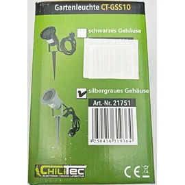 ChiliTec Gartenleuchte CT-GS10, silbergrau - Grau