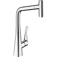 hansgrohe Metris Spültisch-Einhebelmischer 14786000 mit Ausziehbrause, 1jet, chrom